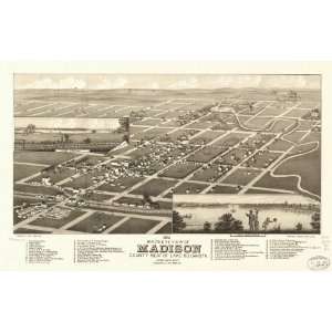  1882 1883 Birds eye map of Madison, South Dakota