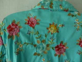 Johnny Was Art to Wear Turquoise Embroidered Blazer~M  