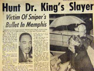April 5 1968 Chicago Sun Times Newspaper MLK Martin Luther King SLAIN 