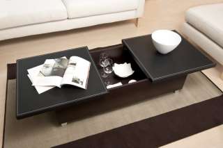 Modern Contemporary Leatherette Top Coffee Table  