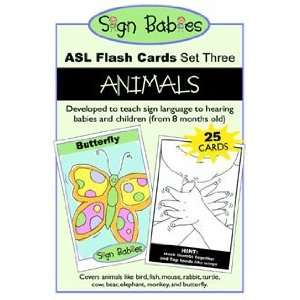  Sign Babies ASL Flash Cards Set 3 Animals Toys & Games