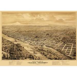  SALEM OREGON (OR/MARION COUNTY) PANORAMIC MAP 1876