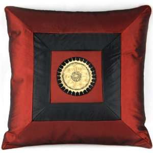   Cover / Pillow Case   Sectioned Black & Burgundy Wine