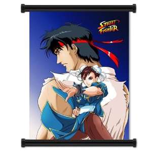  Street Fighter Ryu and Chun Li Cloth Wall Scroll Poster 