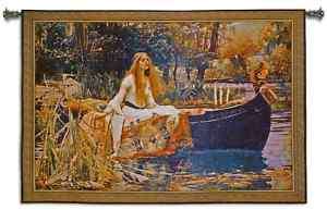 LADY OF SHALOTT MEDIEVAL ART TAPESTRY WALL HANGING SM  