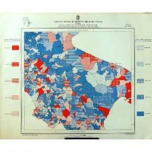   1933 Colour Map Italy Statistics Brindisi Population