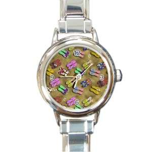 Flip Flop Collections Round Charm Watch New Rare  