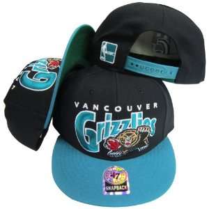  Vancouver Grizzlies Black/Teal Two Tone Plastic Snapback 