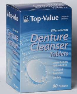 TOP VALUE Effervescent Denture Cleanser Cleaning Tablet  