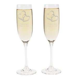   Two Hearts Wedding Flute Set   Tableware & Champagne & Shot Glasses