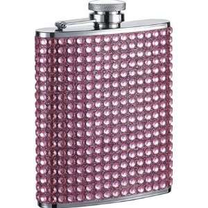   6oz Pink Bling Stainless Steel Hip Flask   VF1292