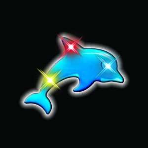  Blue Dolphin Flashing Blinking Light Up Body Lights Pins 