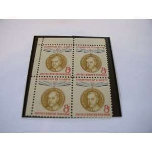 Block of 4, $.08 Cent US Postage Stamps, Champion of Liberty, Ernst 