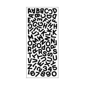  Sticko Alphabet Stickers Blocky Black Puffy; 3 Items/Order 