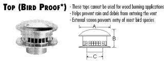 Metalbestos 8 Gas Vent Cover roof rain Selkirk cap  