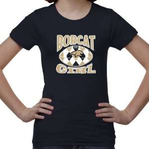   State Bobcats Youth Argyle Girl T Shirt   Navy Blue