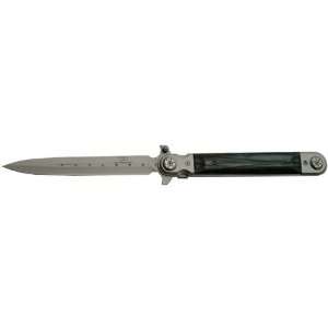    13 Pearl Handle Spear Tip Knife & Case   Black