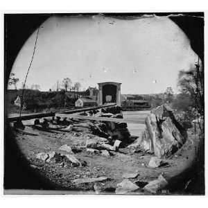 Civil War Reprint Richmond, Va. The Belle Isle railroad bridge covered 