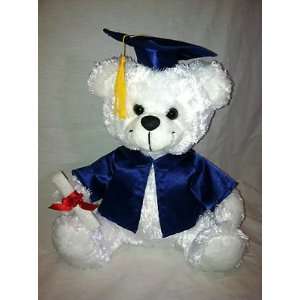  Adorable White and Blue Graduation Bear 