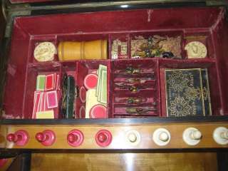   Backgammon,Checkers,Dominoes,Horse racing.England 1880s.Cased.  