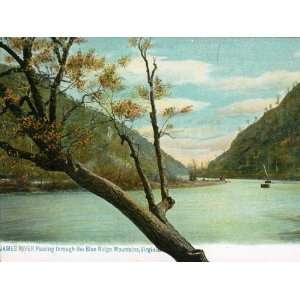 James River, Blue Ridge Mountains, Virginia Vintage Reproduction 