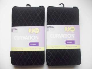 Curvation Textured Tights Tummy Smoother Microfiber 1  