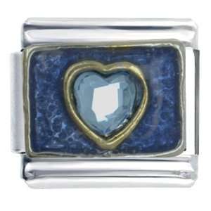  Rhinestone Heart Blue & Love Italian Charm Pugster 