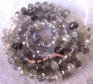 8mm Natural Fog Quartz Roundel Faceted Beads 15  
