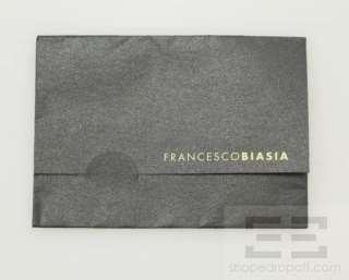 Francesco Biasa Black Patent Leather Lock & Silver Chain Handbag 