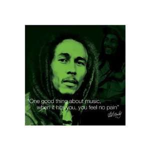 Bob Marley Music Quote Reggae Poster 16 x 16 inches 