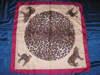 Vintage Scarf EXOTIC CAT Leopard/Cheetah ANIMAL PRINT  