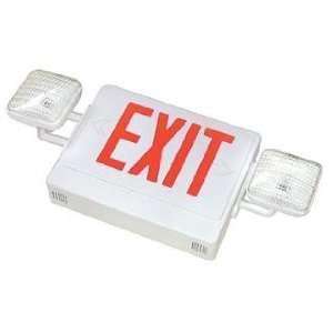  White with Red LED Emergency Light Exit Sign Everything 