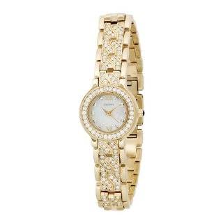 Elgin Womens EG039 Austrian Crystal Accented Gold Tone Bracelet Watch