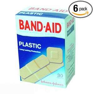 Johnson & Johnson Band Aid Plastic Assorted Sizes 30 in Box (Pack of 6 