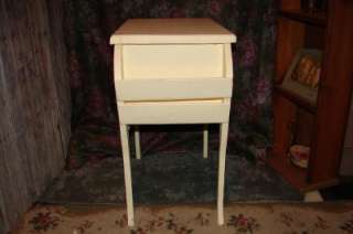 Vintage White Rectangle Magazine Telephone Stand Table  