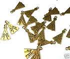 Vintage Brass Punched Teepee Pendant bea