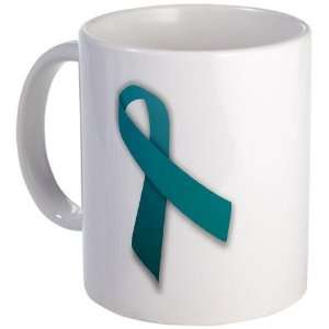  Teal Ribbon Breast cancer Mug by  Kitchen 