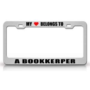 MY HEART BELONGS TO A BOOKKEEPER Occupation Metal Auto License Plate 