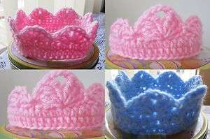 Crochet Princess Crown for Birthday Boy / Girl / Photoprop (Newborn to 