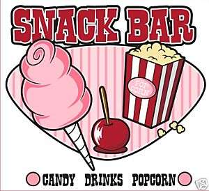 Snack Bar Concession Restaurant Food Sign Decal 12  