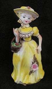 Vintage Victorian LADY IN YELLOW Figurine  