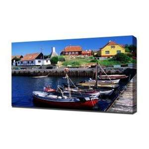 Gudhjem Bornholm Denmark   Canvas Art   Framed Size 20x30   Ready To 