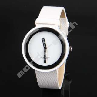 White Fashion Bracelet Band Big Dial Quartz Wrist Watch  