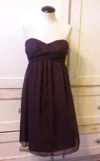 JCrew Silk Chiffon Taryn Dress $215 black plum 12  