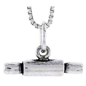  Sterling Silver Dough Roller Pendant, 3/16 in. (5mm) tall 