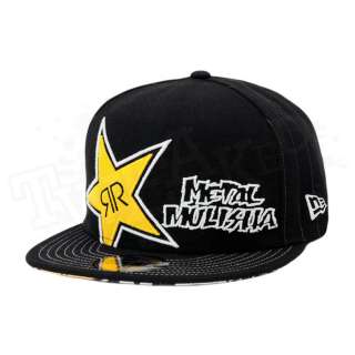 New 2012 Metal Mulisha Rockstar Pinned New Era Fitted Hat   Black 