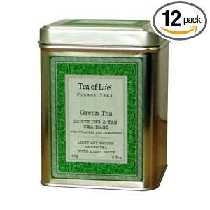 Tea Of Life Green Tea Series, 50 Count, 3.1 Ounce Tin (Pack of 12)