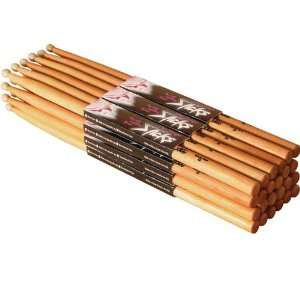  On Stage 5A American Hickory Drum Sticks   12 Pair, Wood 