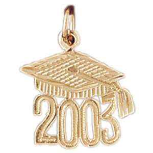  Gold Graduation Cap, Diploma (With Current Year) Pendant Jewelry