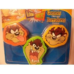  Looney Tunes Eraser 3 Pack ~ Tazmanian Devil Toys & Games